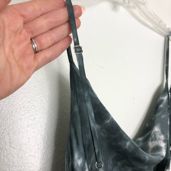 Olivaceous Slip Mini Dress Spaghetti Strap Drape Neck Tye Die Women’s Size Small - Picture 8 of 13